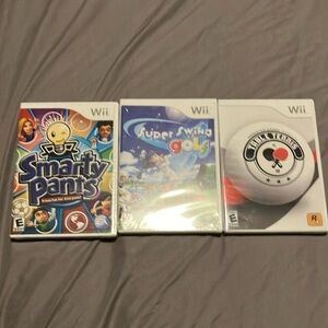 Wii Video Game Bundle - Smarty Pants, Super Swing Golf, Table Tennis